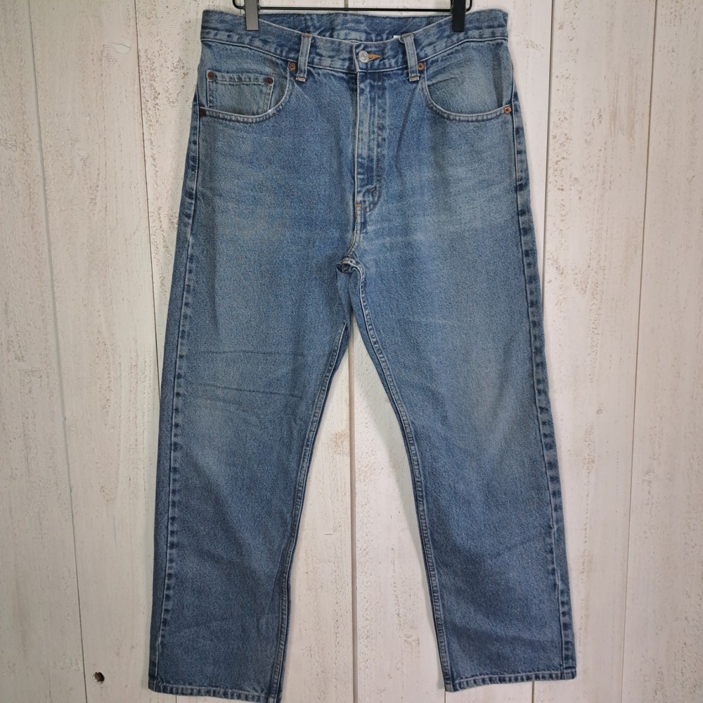 Y2K Vintage 2001 Levi's 505 Jeans Regular Fit Straight Leg Stonewash Blue 34X29
